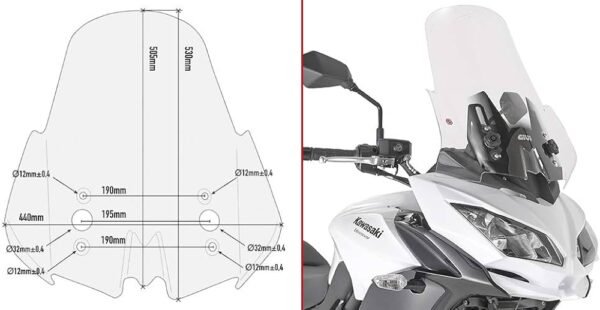 GIVI D4114ST - CLEAR WINDSCREEN - VERSYS 650 ('15-'16)