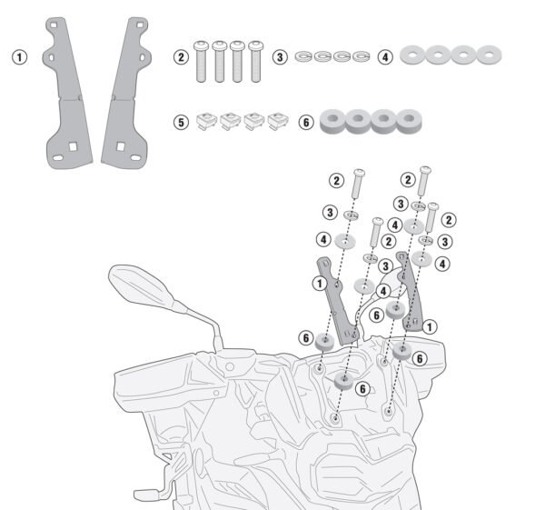 GIVI D5129KIT - FITTING KIT TO MOUNT SCREEN - BMW F 750 GS - Image 2