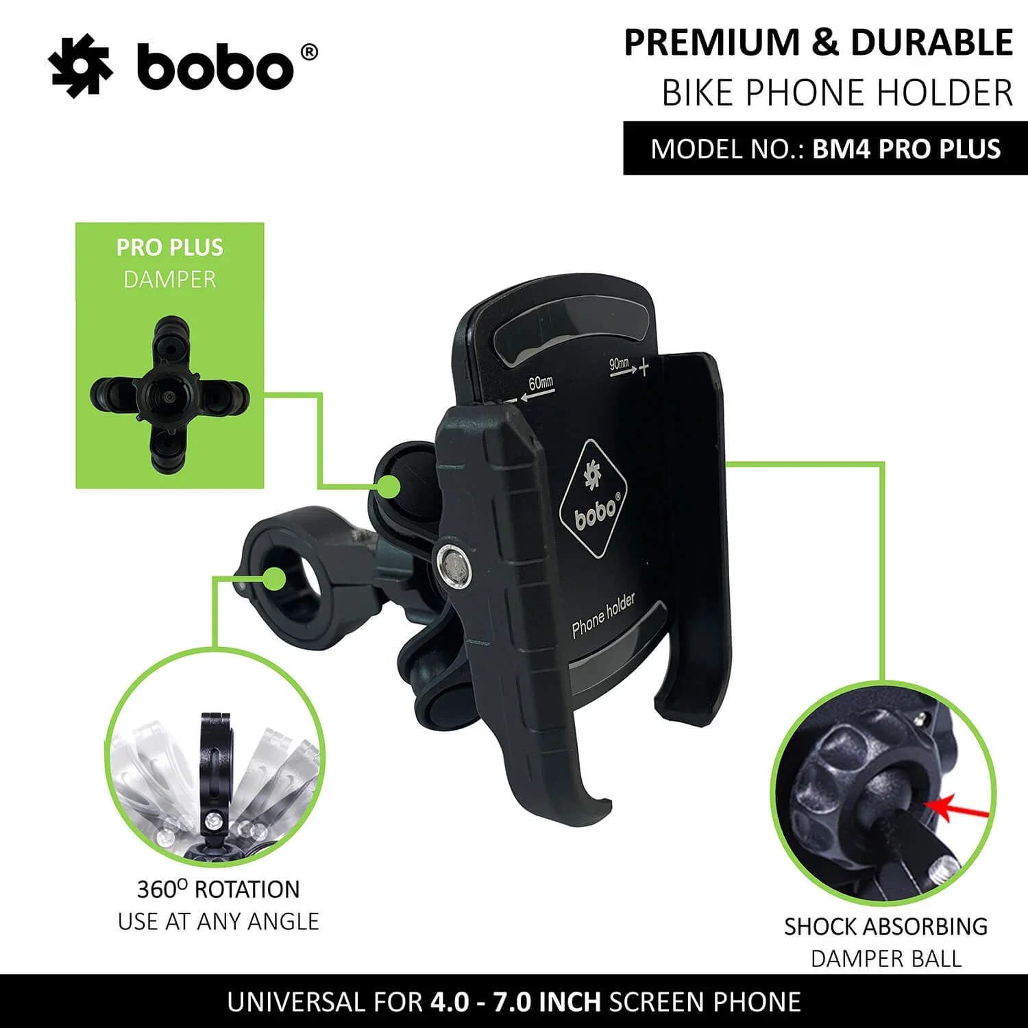 BOBO BM4 PRO PLUS Bike Phone Holder with PRO PLUS Vibration Damper 3 BOBO PHONE HOLDER