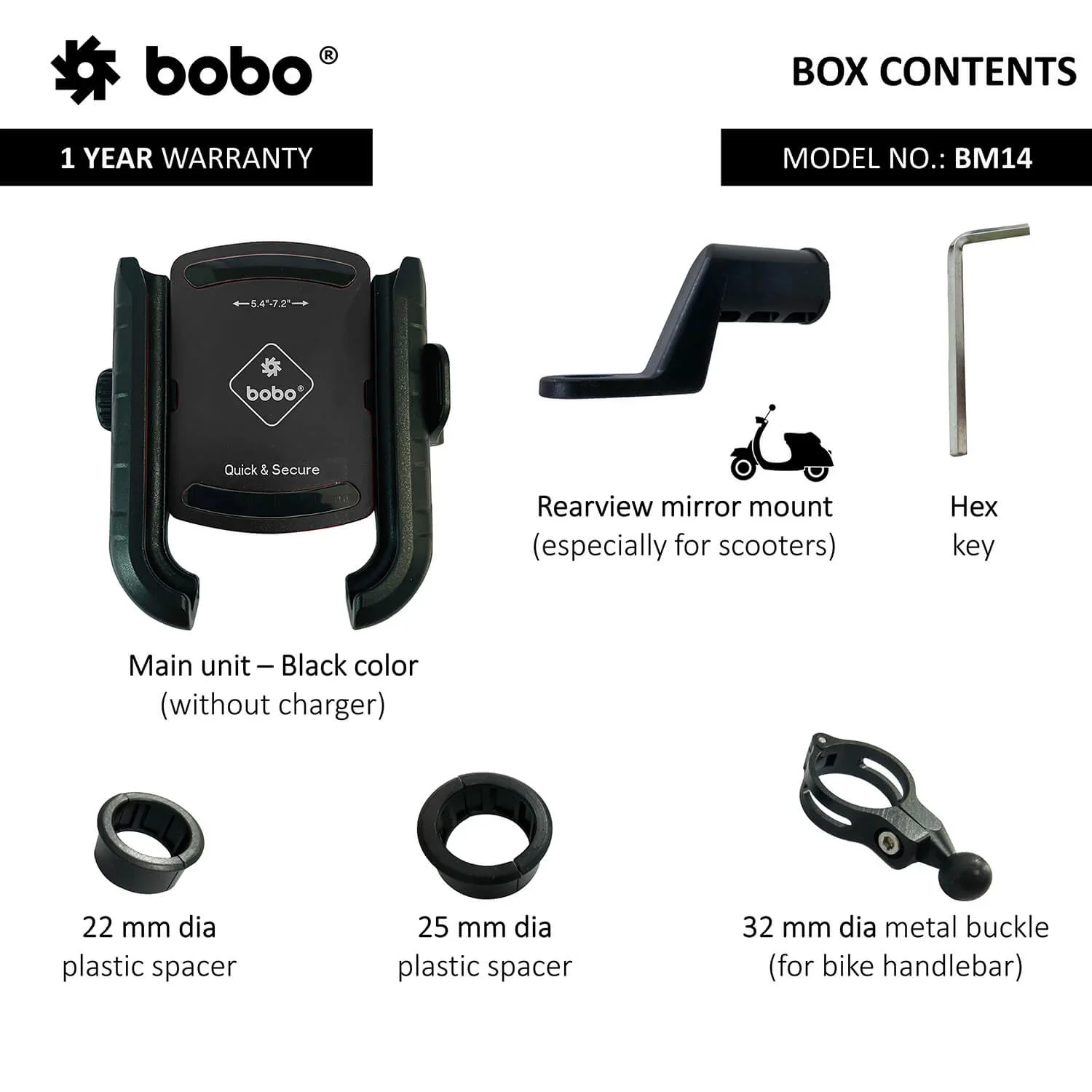 BOBO BM14 Bike Phone Holder with Quick Release 3 BOBO PHONE HOLDER BM14