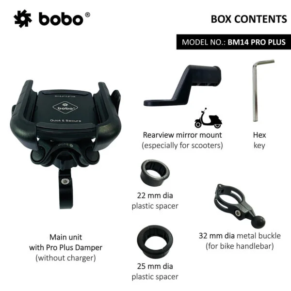 BOBO BM14 PRO PLUS Anti-Vibration Bike Phone Holder with Quick Release 5 BOBO BM14 PRO PLUS PHONE HOLDER