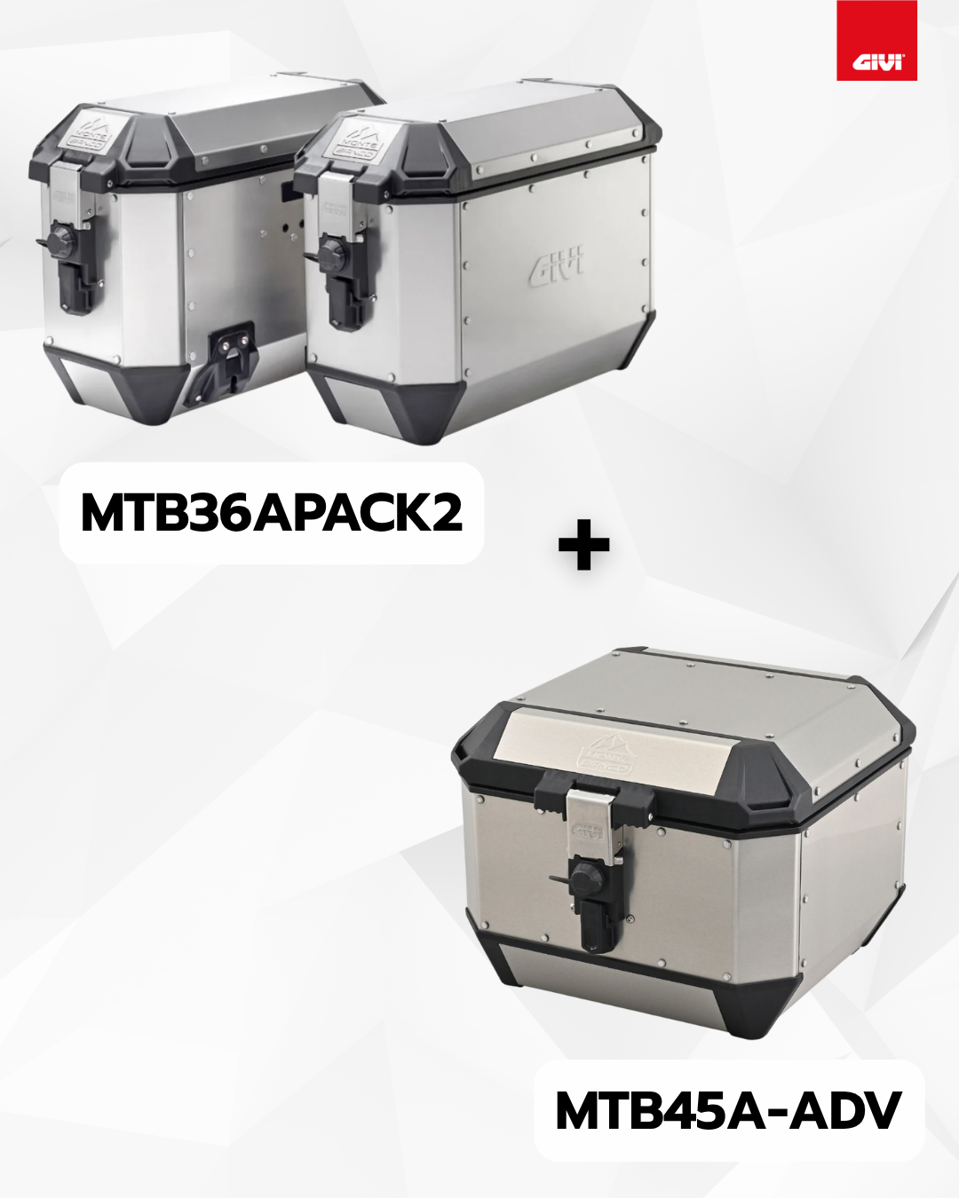 GIVI TREKKER MONTE BIANCO LUGGAGE SETUP – MTB36APACK2 + MTB45A-ADV 1 MONTE BIANCO