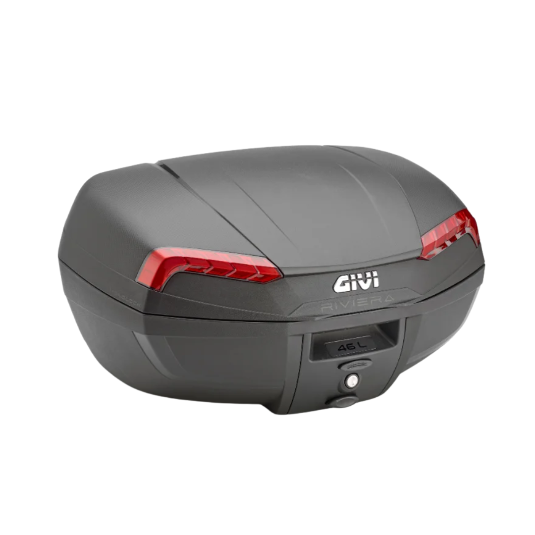 Givi E46N Riviera - 46 LTR Monolock TopCase Black With Red Reflectors 1 Givi E46N Riviera - 46 LTR Monolock TopCase Black With Red Reflectors